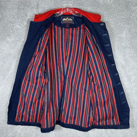 Vintage Unique Jacket From Don’t Stop Size Medium Denim & Velvet Missing Button - Picture 11 of 16